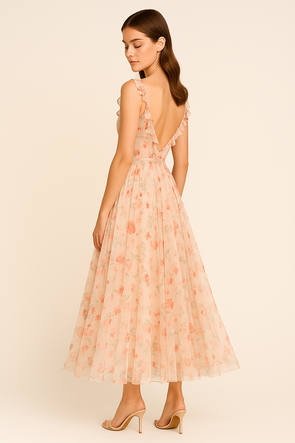 Whispered Floral Holiday Dress