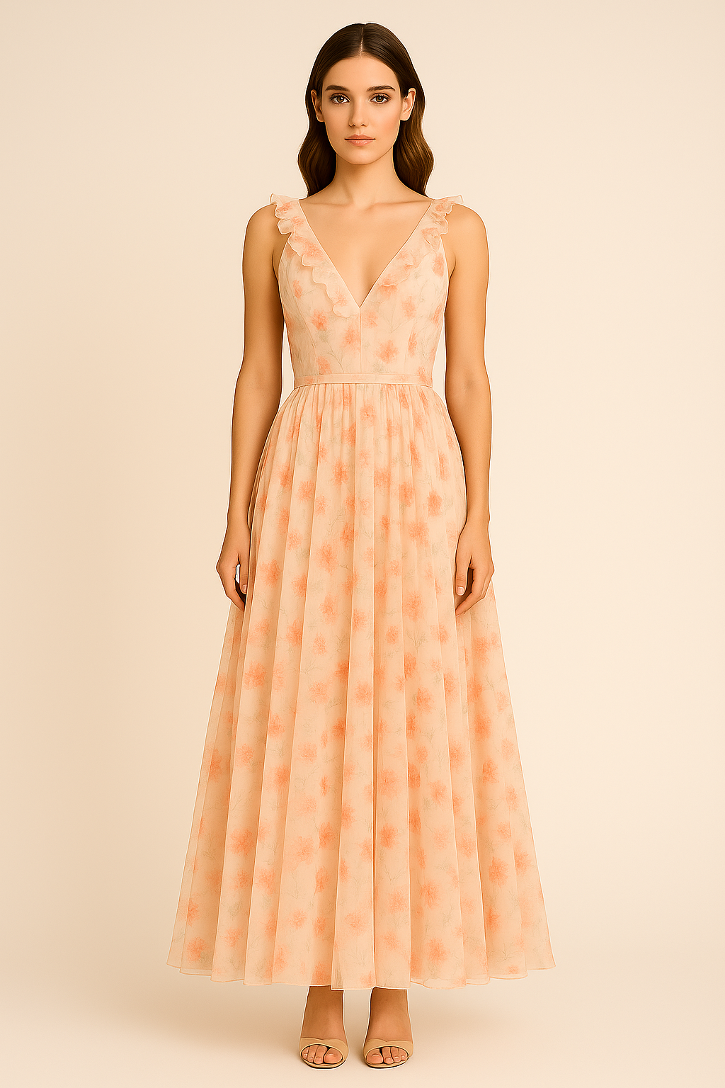 Whispered Floral Holiday Dress